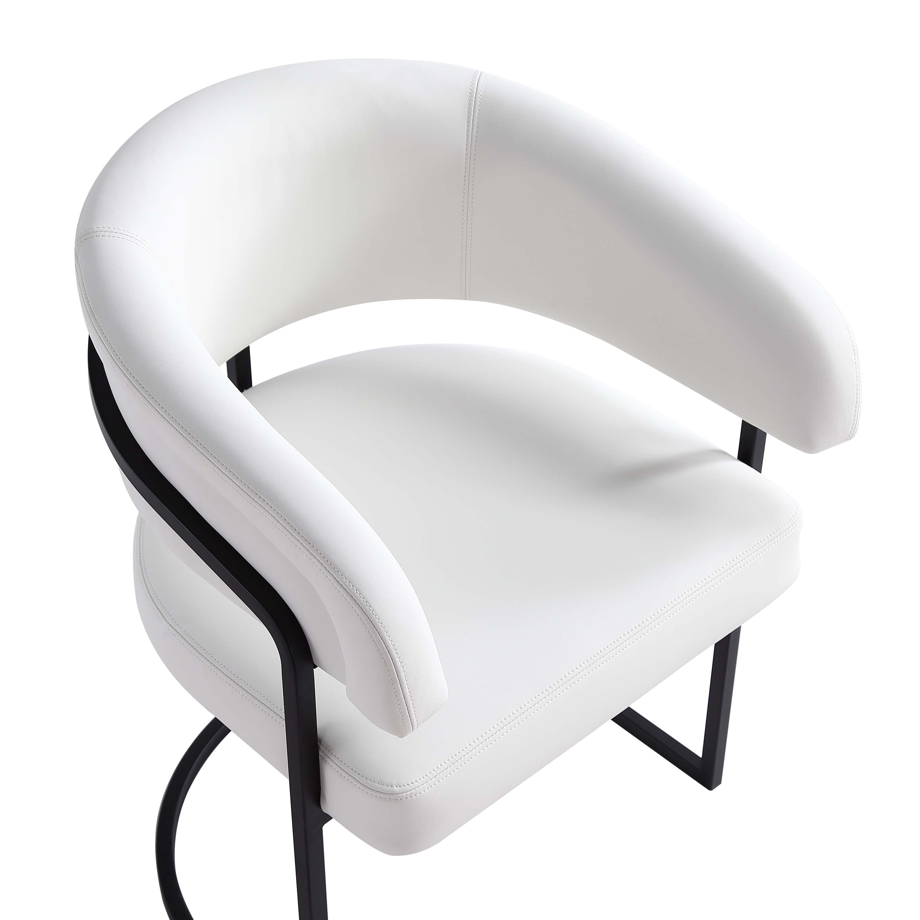 Alt View 1. Manhattan Comfort - Augusta Modern Metal Vegan Leather Dining Chair - White.