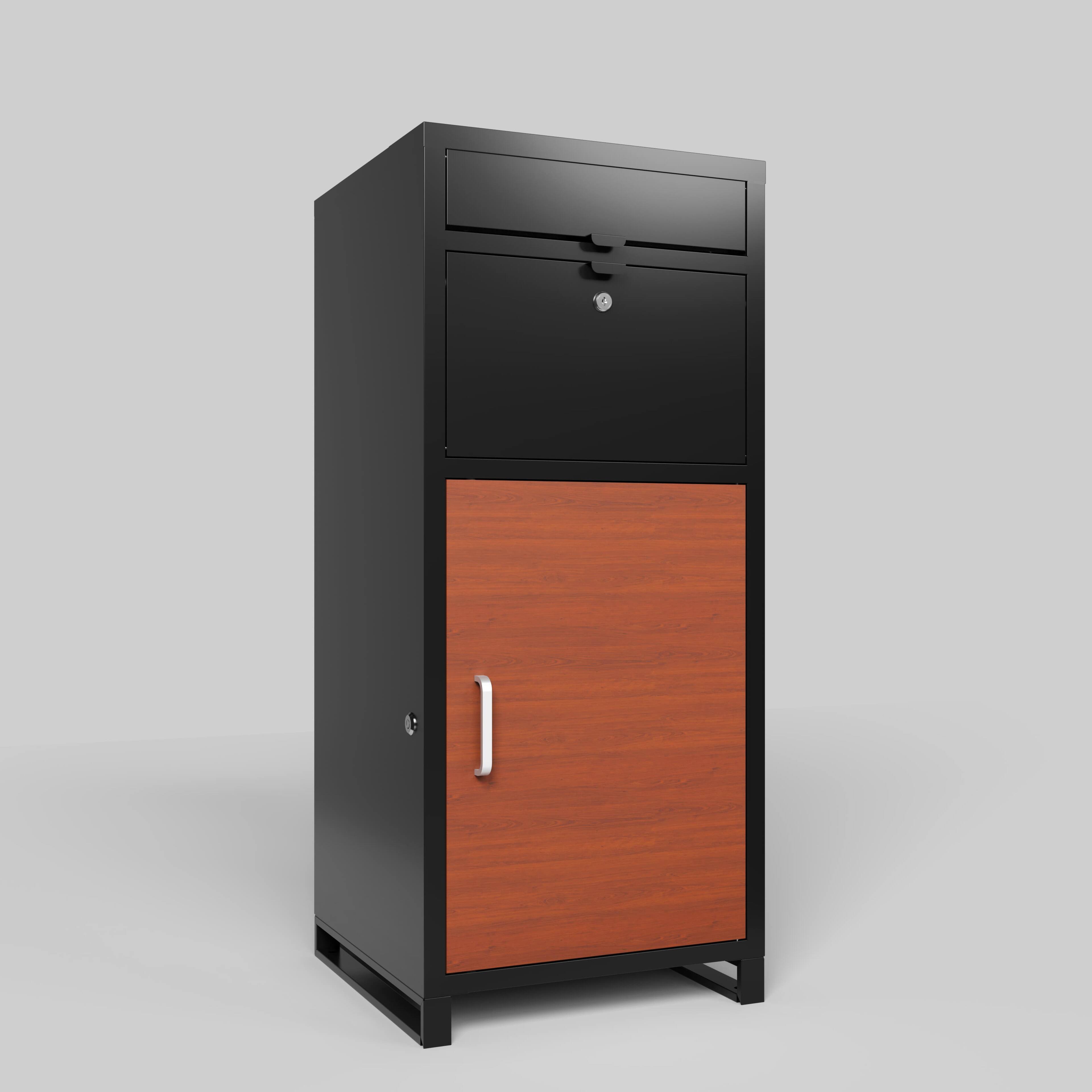 Front. Lycvki - Outdoor Parcel Drop Box with Mechanical Lock Floor Standing Courier Locker.