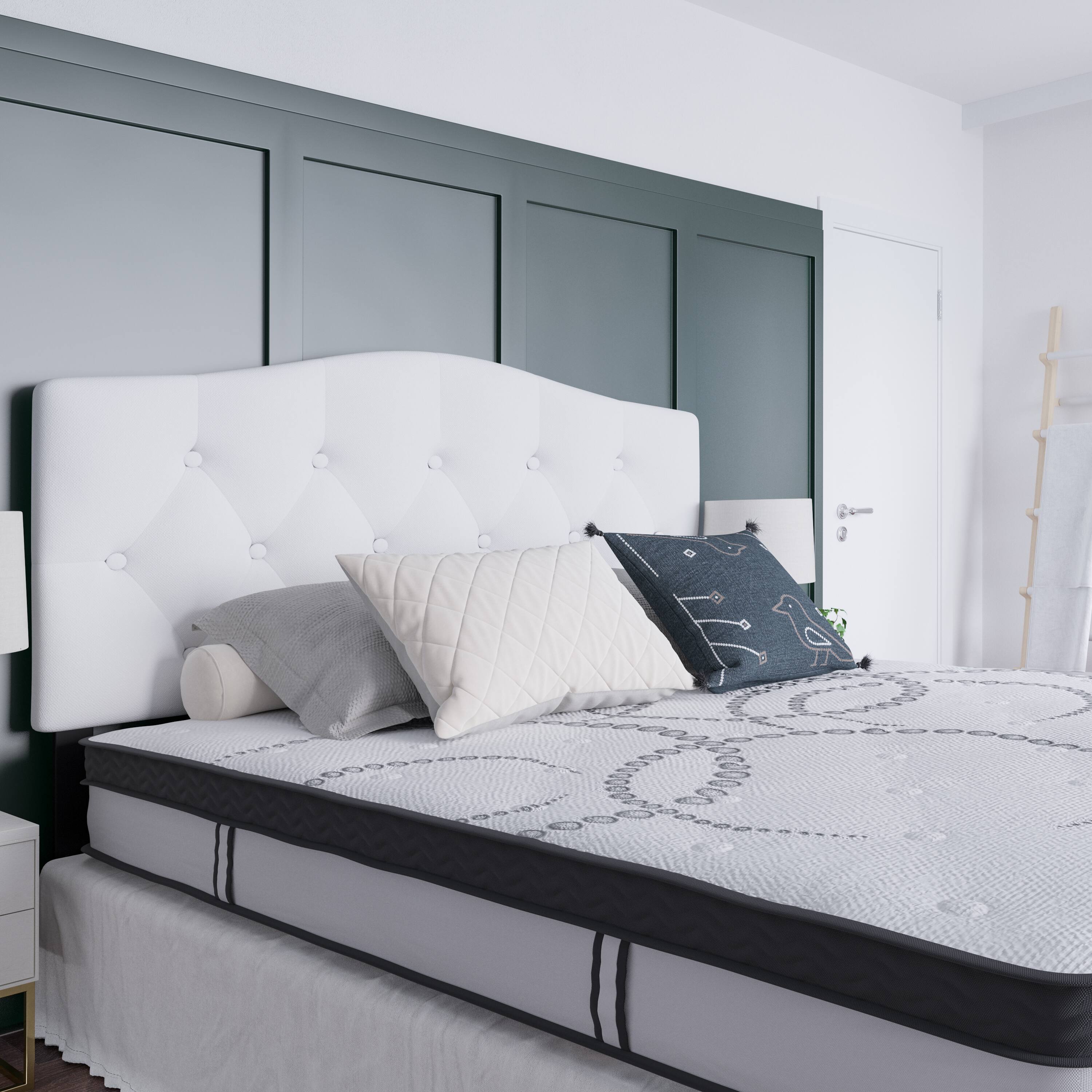 Alt View 4. Emma + Oliver - 10 Inch CertiPUR-US Certified Hybrid Pocket Spring Mattress, Mattress in a Box - Premium Mattress - White.