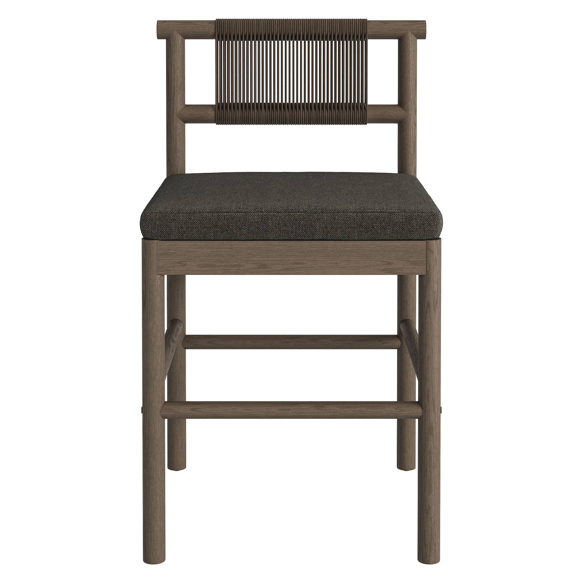 Alt View 5. Modway - Eleni Outdoor Teak Wood Counter Stools Set of 2 by Modway - Weathered Gray Flint.