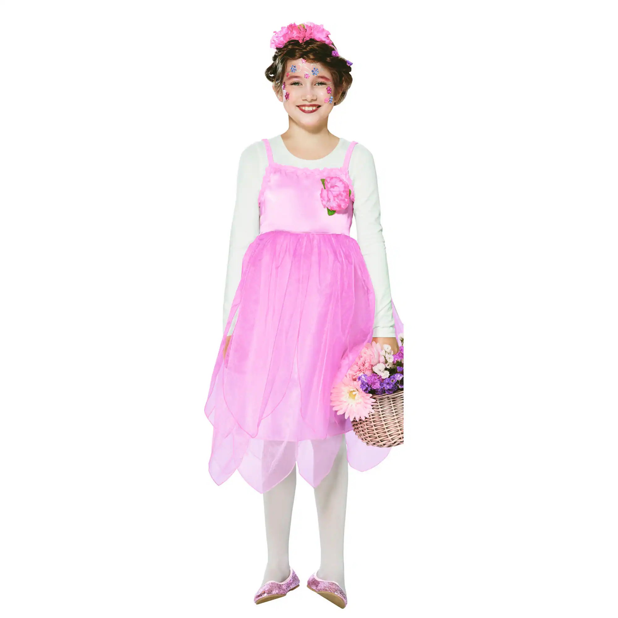 Front. Northlight - Pink Flower Fairy Girl Child Halloween Costume - Large - Pink.