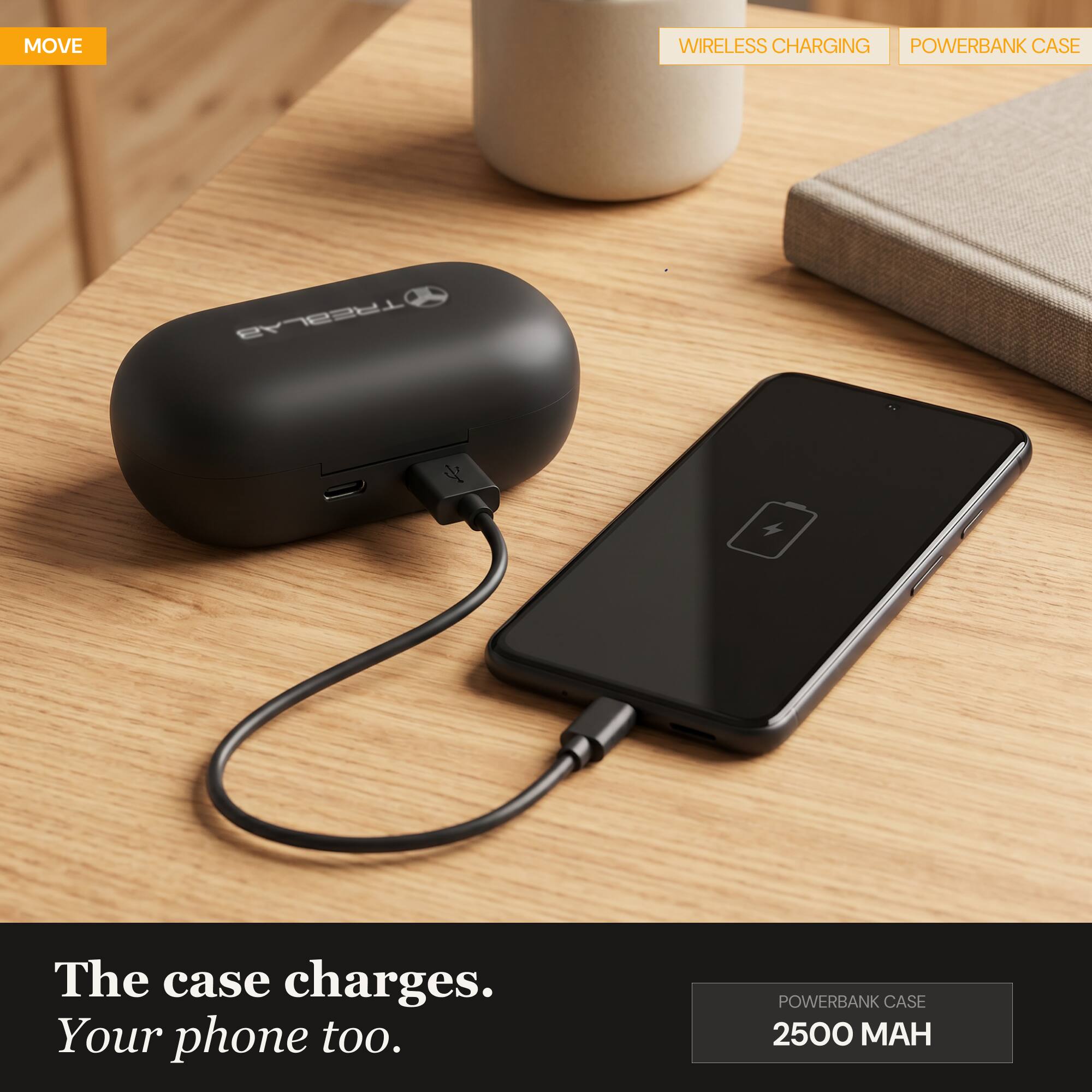 MOVE WIRELESS CHARGING POWERBANK CASE TAEALAB 4

The case charges. Your phone too.

POWERBANK CASE 2500 MAH