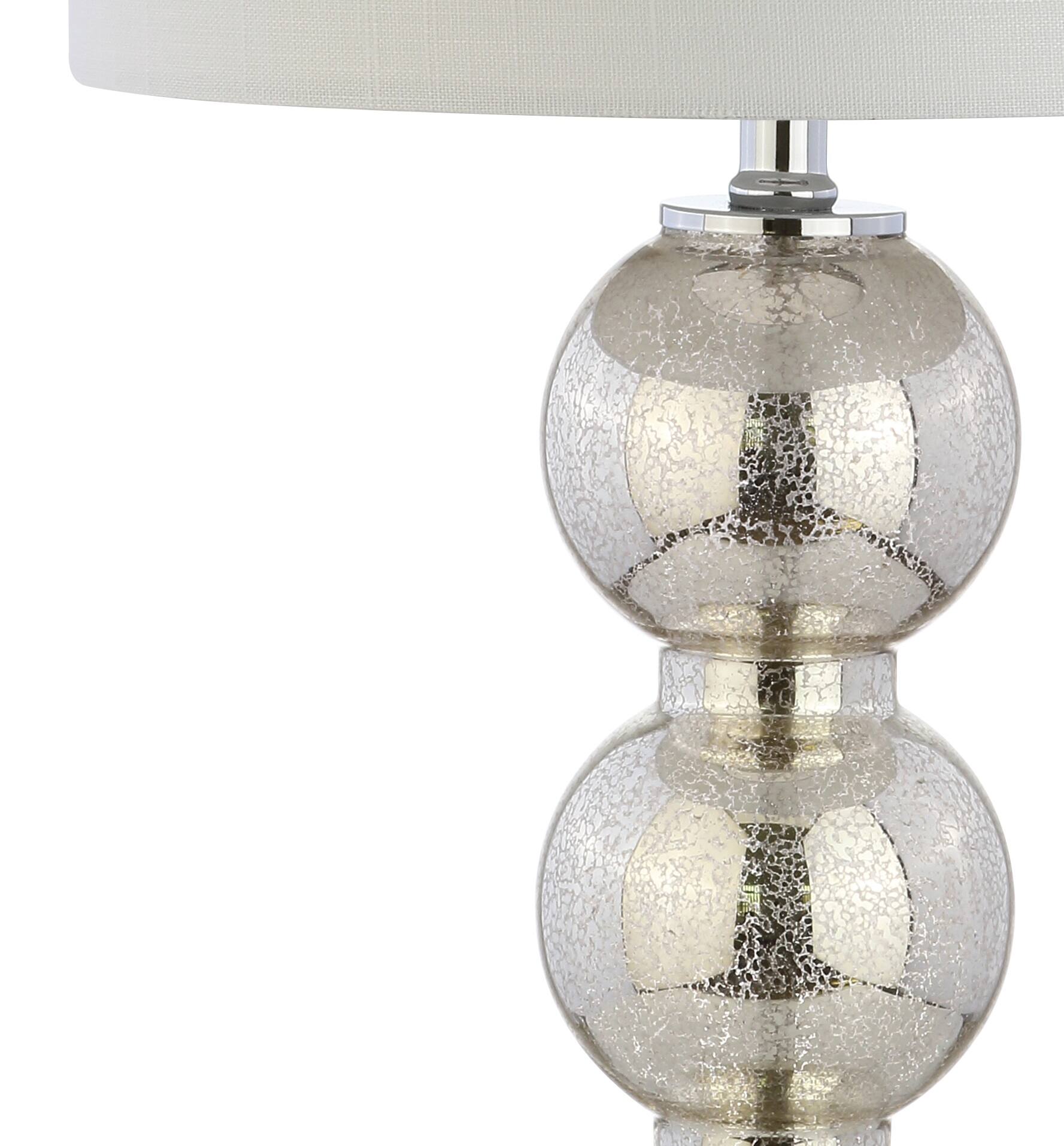 Alt View 6. Jonathan Y - Bella 27" Glass Triple-Sphere LED Table Lamp, Mercury Silver/Chrome (Set of 2) - Mercury Silver.