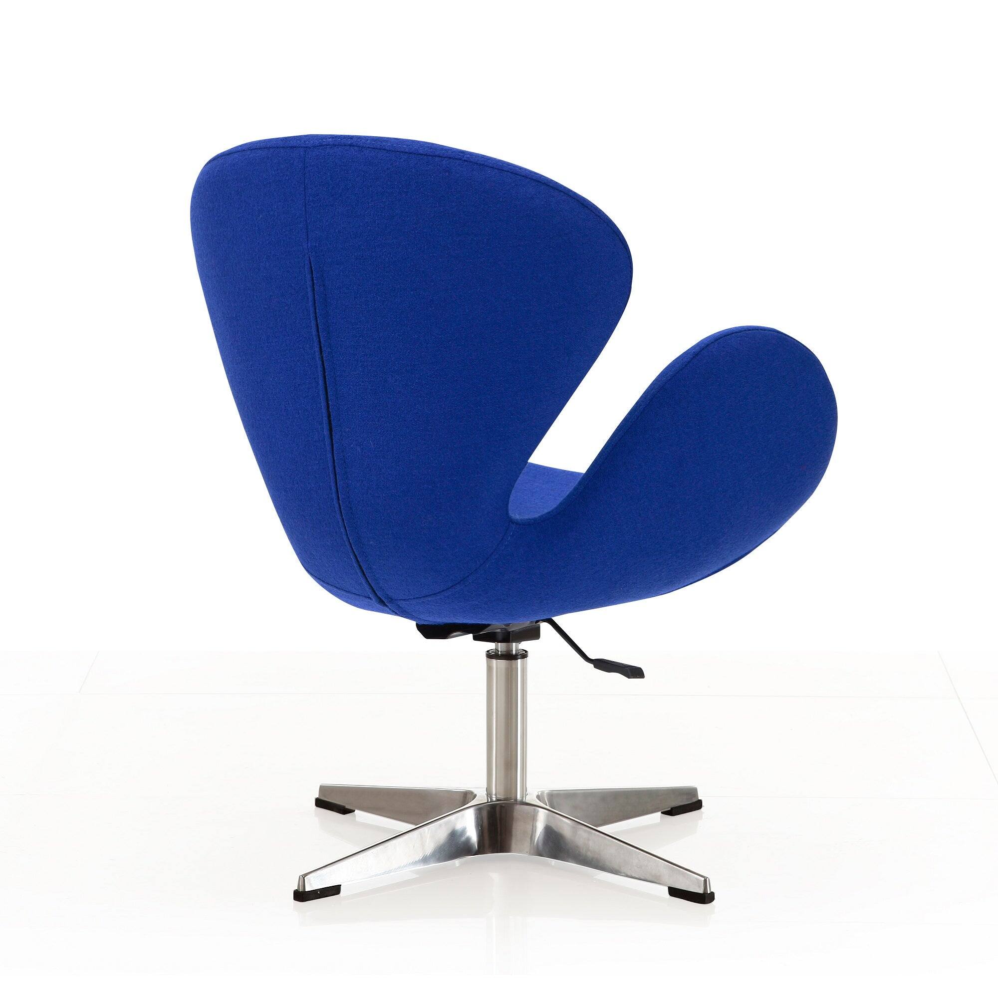 Alt View 2. Manhattan Comfort - Raspberry Modern Upholstered Swivel Lounge Chair - Set of 2 - Blue.