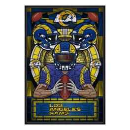 Sporticulture - Los Angeles Rams Framed Stained Glass Art Print - Blue