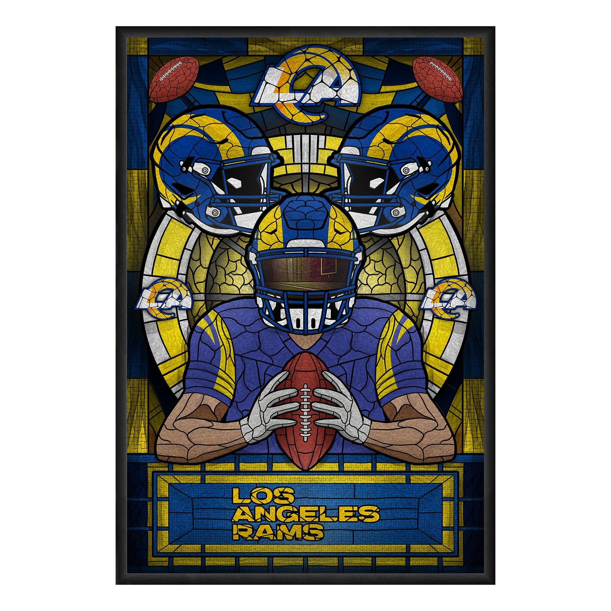 Los Angeles Rams Framed Stained Glass Art Print