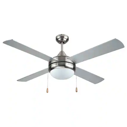 Front. Black+Decker - Black+Decker 52 inch Celing Fan with Pull Chain - Silver.