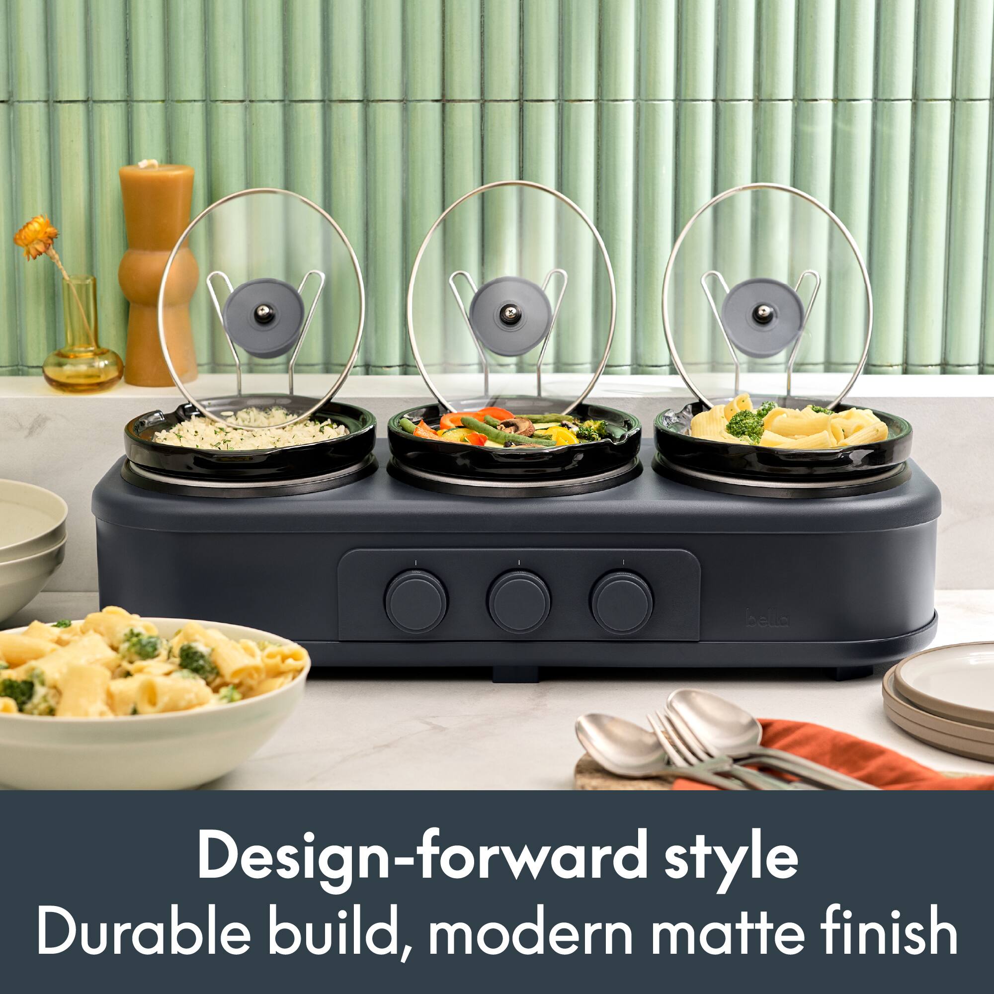 Design-forward style  
Durable build, modern matte finish