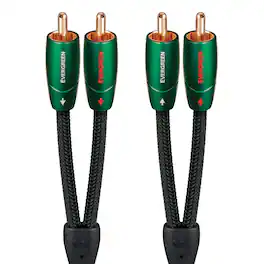 AudioQuest - Evergreen RCA > RCA 6.5' Analog Audio Interconnect Cable with RCA to RCA Connectors - Green on Black
