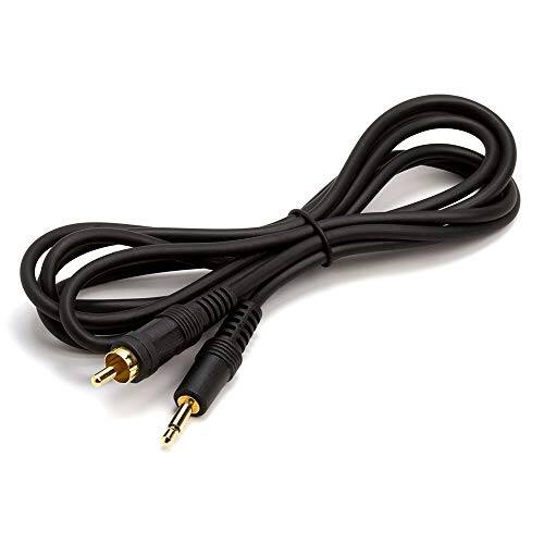 Front. Cmple.com - Cmple - 6ft Black Audio Cable 3.5mm 1/8 inch Mono Male to RCA Mono Male Connectors (Gold Plated) - 6 Feet - Black.