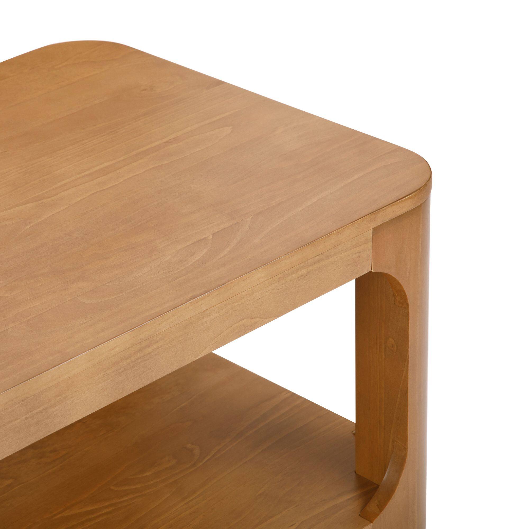 Alt View 3. Plank+Beam - Forma Rectangular Coffee Table with Shelf (40in x 20in / 1020mm x 510mm), Pecan - Pecan.