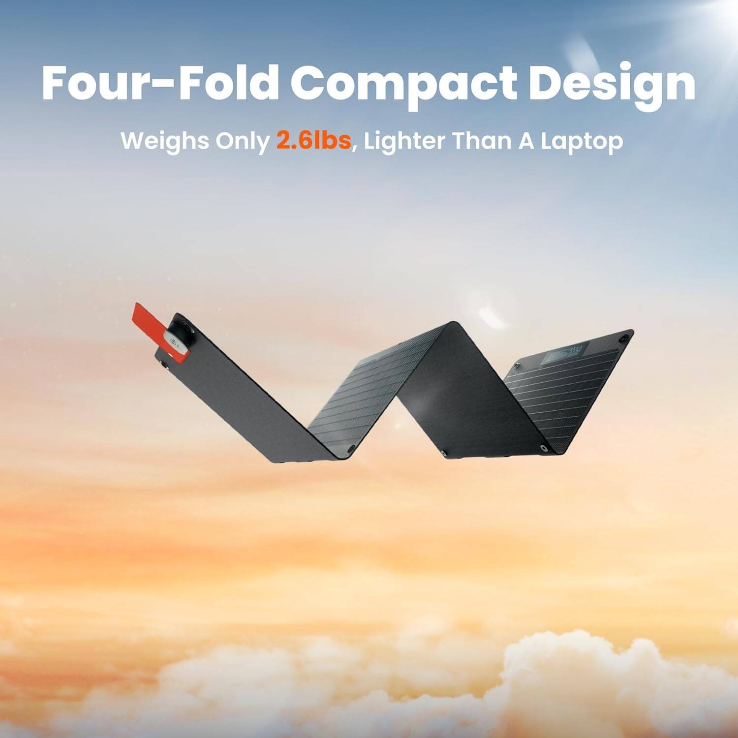 Four-Fold Compact Design Weighs Only 2.6lbs, Lighter Than A Laptop