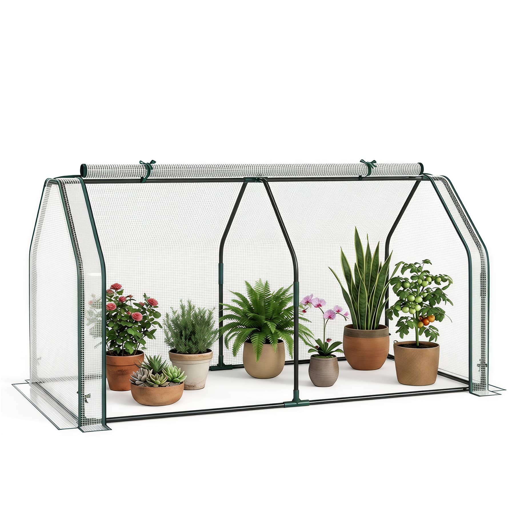 Costway - Portable Mini Greenhouse with PE Cover & Zippered Roll-up Door, Indoor & Outdoor price history on PriceWatchPro