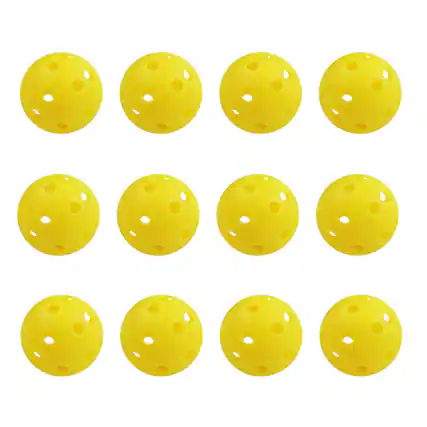 Front. GSE Games & Sports Expert - 12-Pack Plastic Practice Golf Balls of Airflow Hollow,Training Golf Balls for Swing Practice(Yellow) - YELLOW.