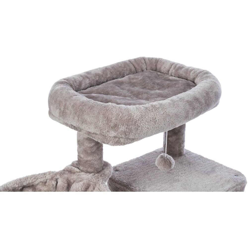 Alt View 1. TRIXIE - Pepito Plush & Sisal 2-Level 39.4" Cat Tree with Scratching Posts & Condo, Gray - Gray.