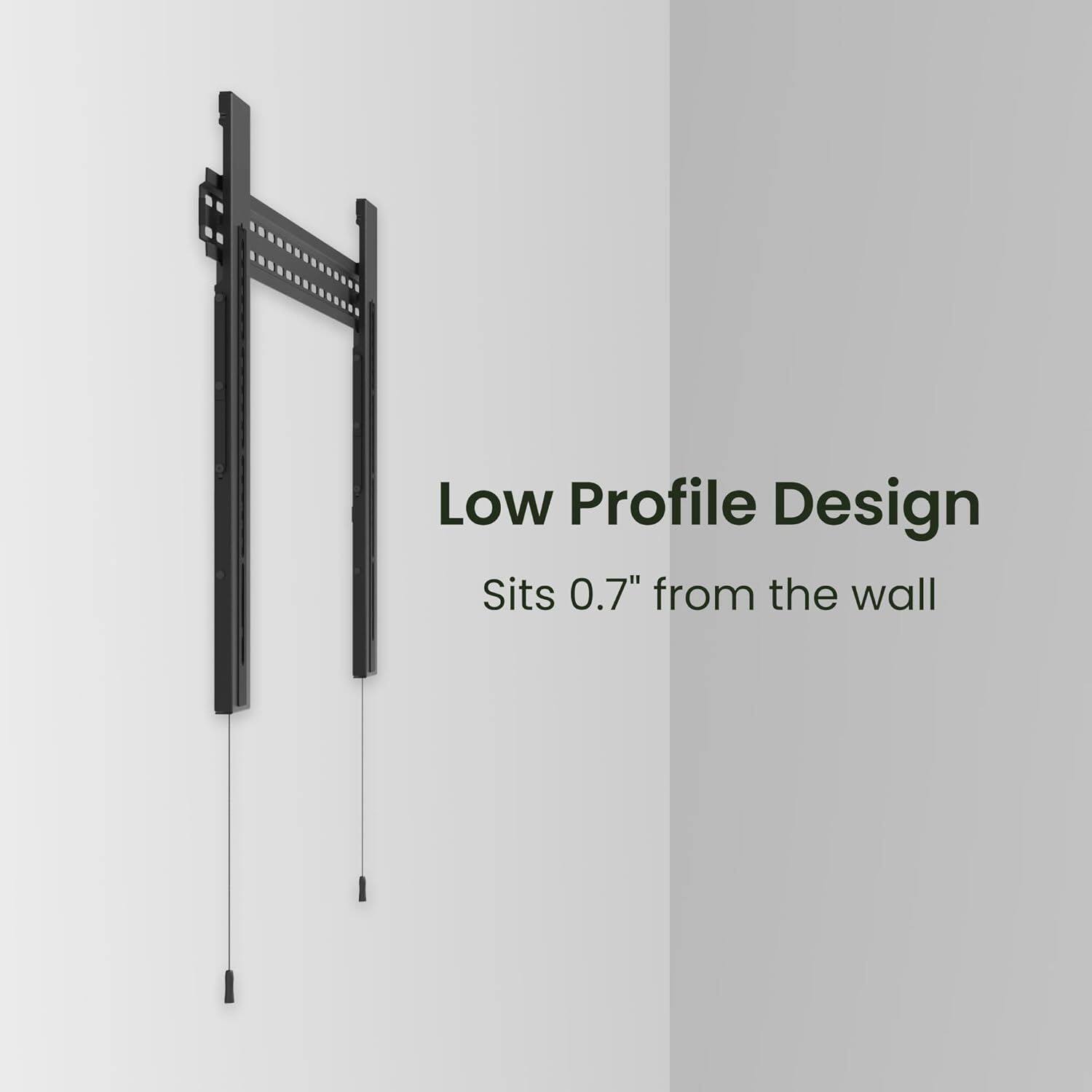 Low Profile Design  
Sits 0.7" from the wall