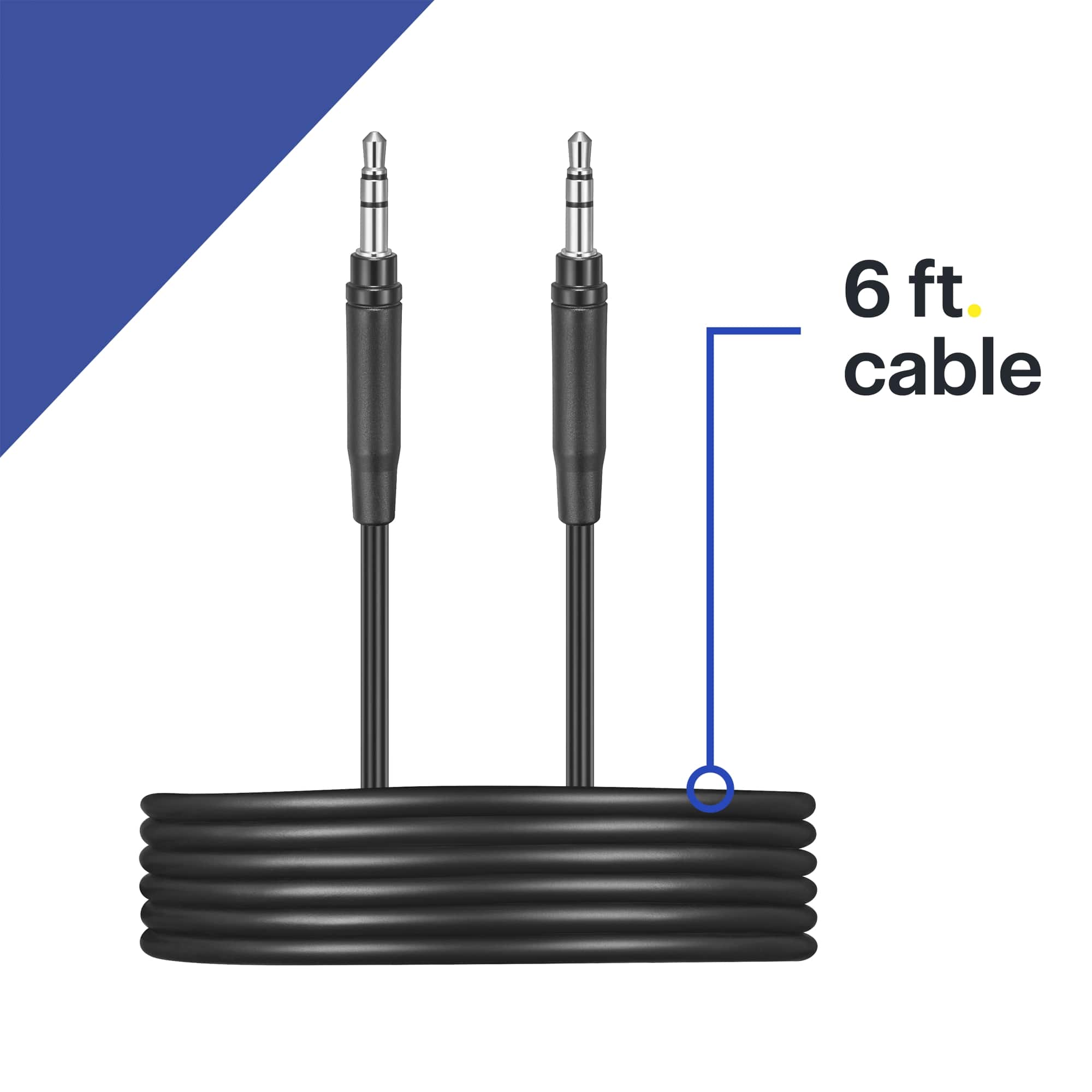 The text on the image reads "6 ft. cable."