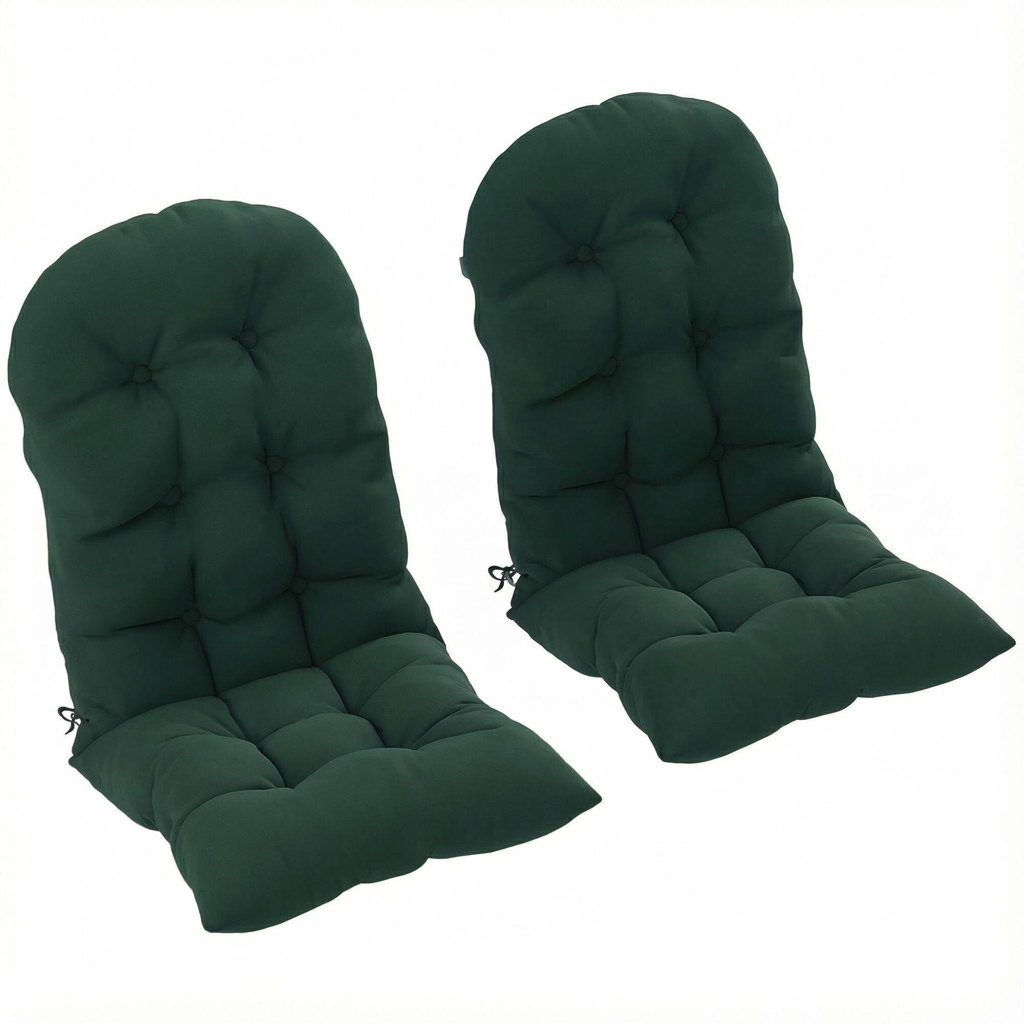 Outsunny - Adirondack Chair Cushions Set of 2, Tufted High Back Patio Chair Cushions - Dark Green