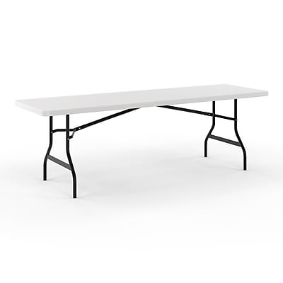 Alt View 1. Staples - Staples 8' x 29" Heavy Duty Plastic Folding Table, White Granite (79133) - White Granite.