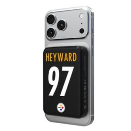 Keyscaper - Cameron Heyward Pittsburgh Steelers 5000mAh Wireless Magnetic Power Bank - Black