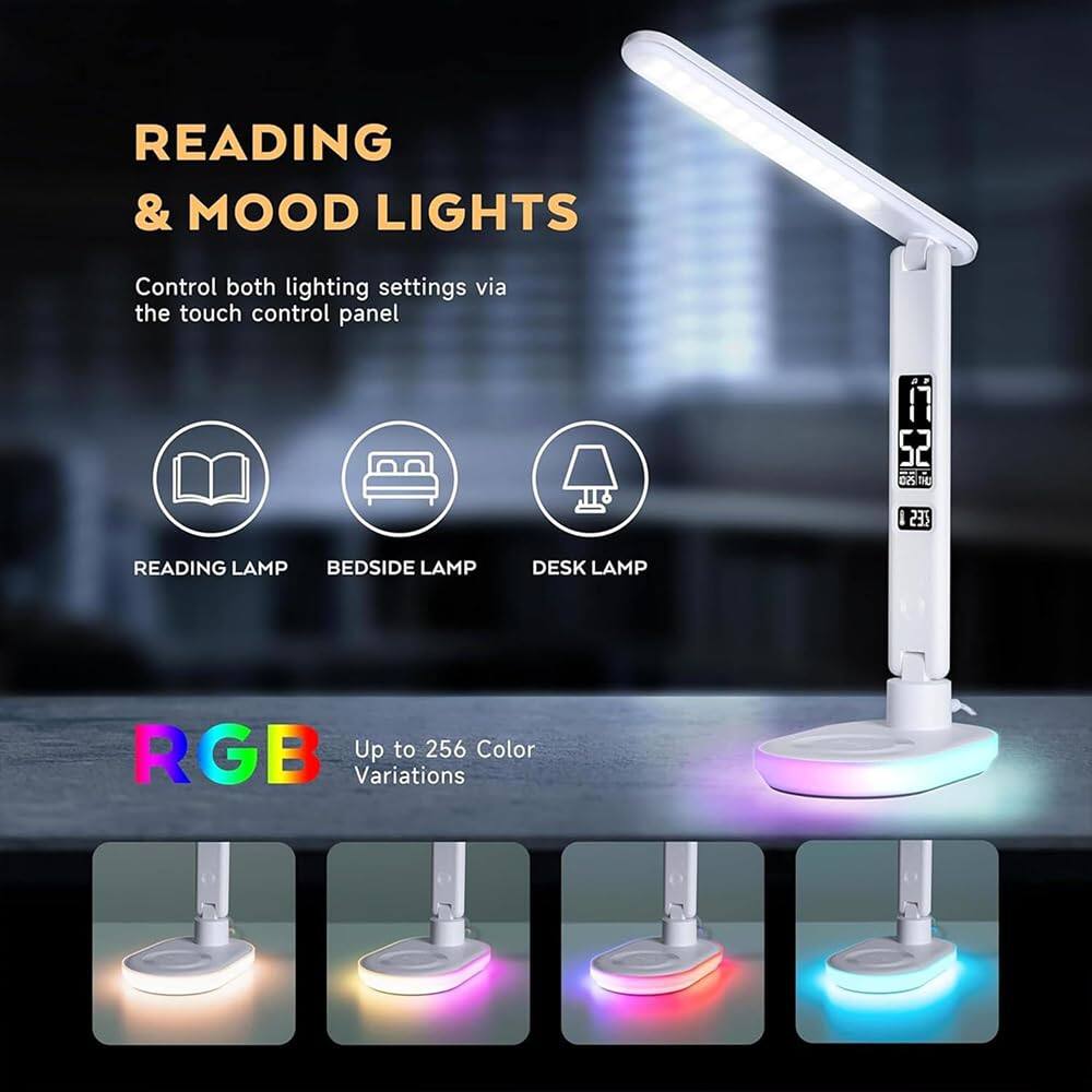 READING & MOOD LIGHTS

Control both lighting settings via the touch control panel

READING LAMP BEDSIDE LAMP DESK LAMP

RGB Up to 256 Color Variations