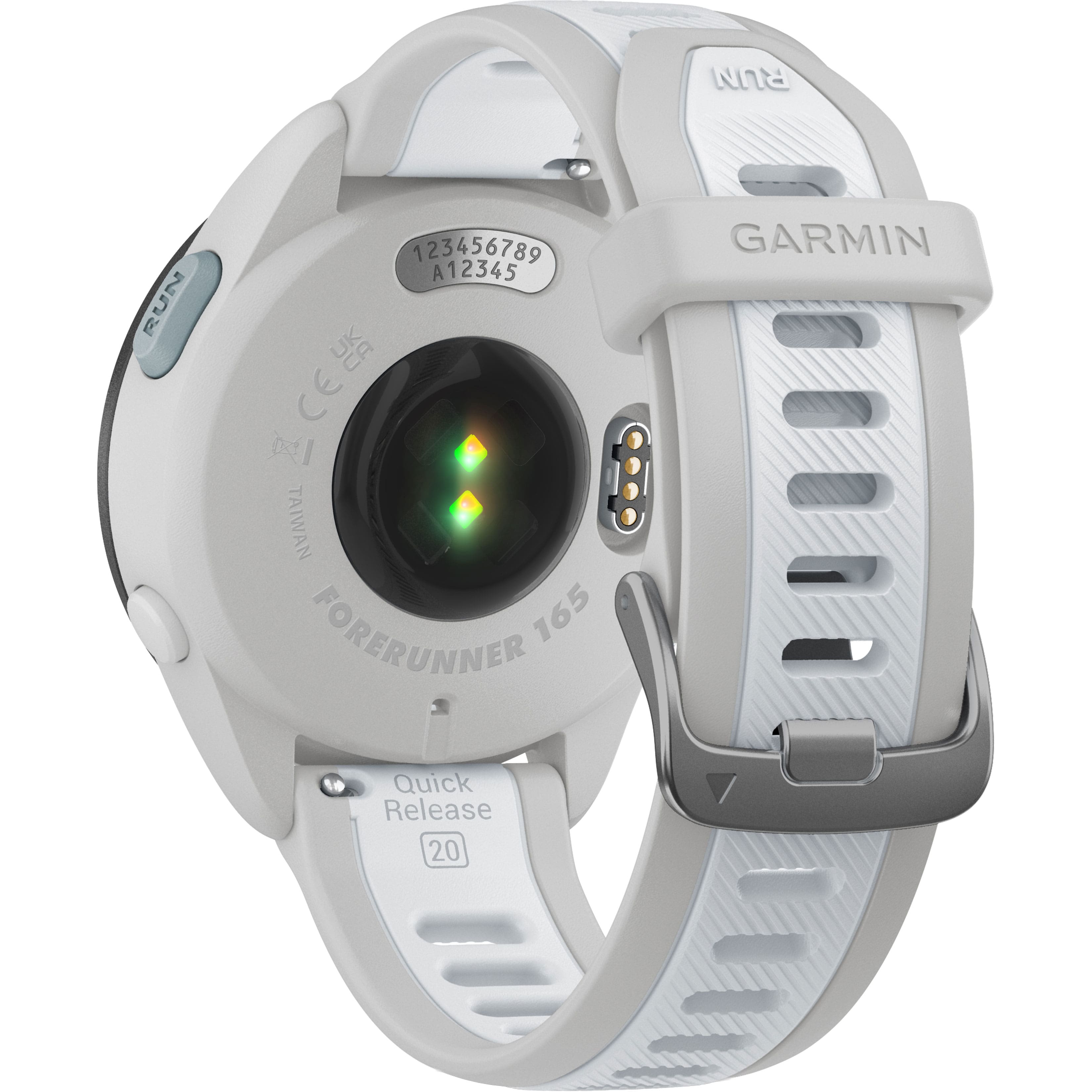 The text on the image reads: "GARMIN FORERUNNER 165 Quick Release 20."