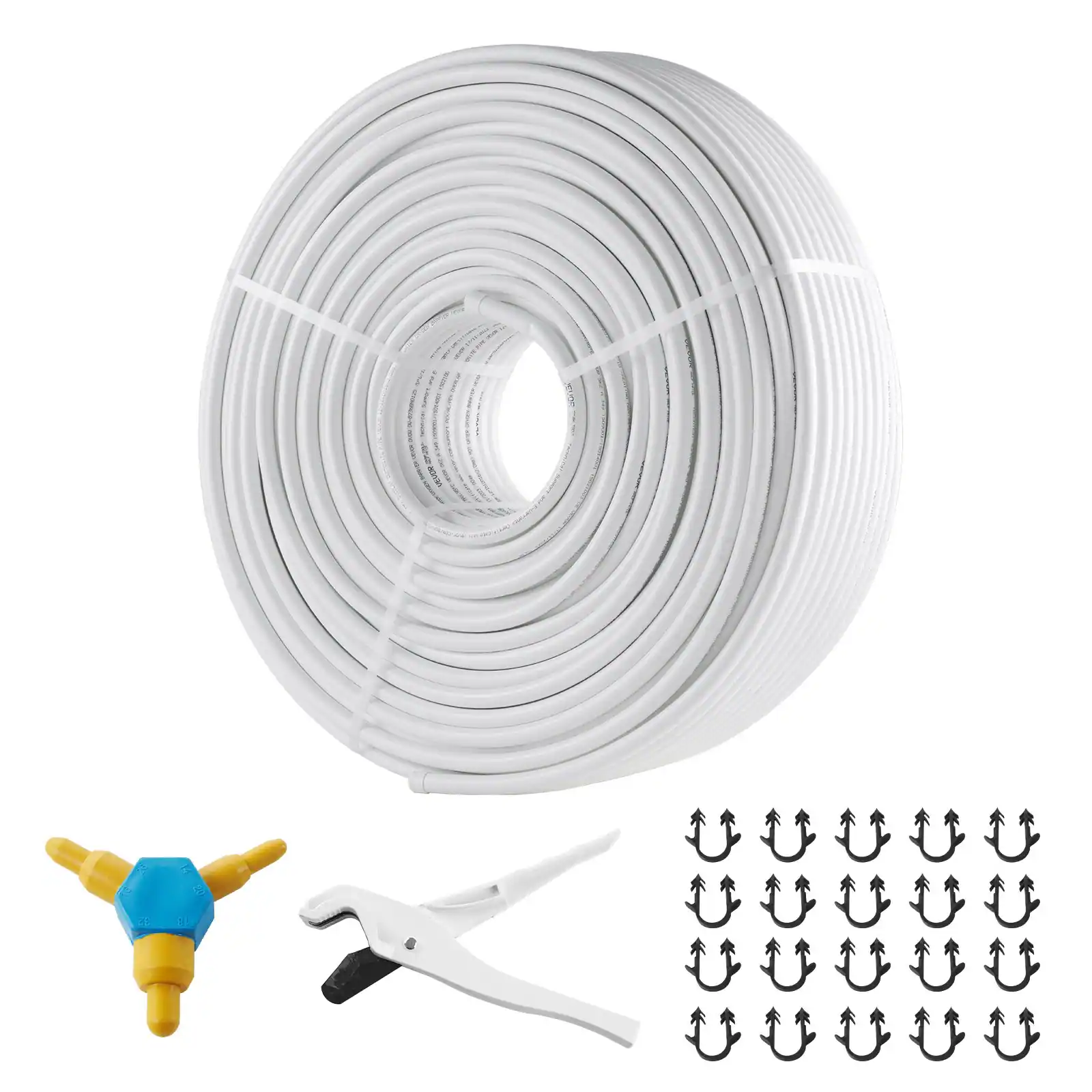 Front. Glintex - 5/8" PEX-AL-PEX Tubing 656FT Aluminum-Plastic Composite Pipe with Oxygen Barrier for Radiant Floor Heating and Plumbing - White.