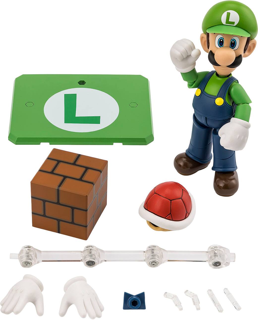 Angle. Bandai - 4.3" Luigi - Super Mario - Tamashii Nations S.H. Figuarts.