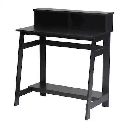 Front. BisonOffice - Espresso A Frame Computer Desk with Sleek Design and Sturdy Construction - Espresso.