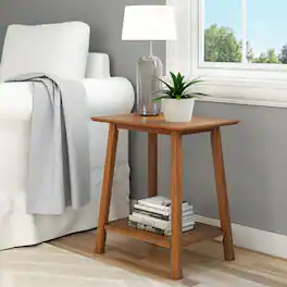 Plank+Beam - Mid-Century Modern Table Nightstand - Pecan