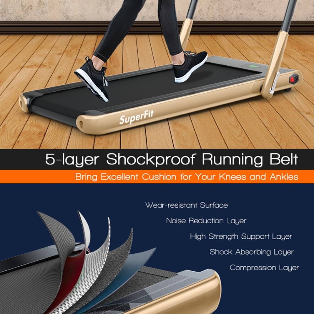 SuperFit 5-layer Shockproof Running Belt  
Bring Excellent Cushion for Your Knees and Ankles  

- Wear-resistant Surface  
- Noise Reduction Layer  
- High Strength Support Layer  
- Shock Absorbing Layer  
- Compression Layer