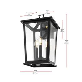 Elegant Lighting - Cayman 7 inch Outdoor Pendant - Black