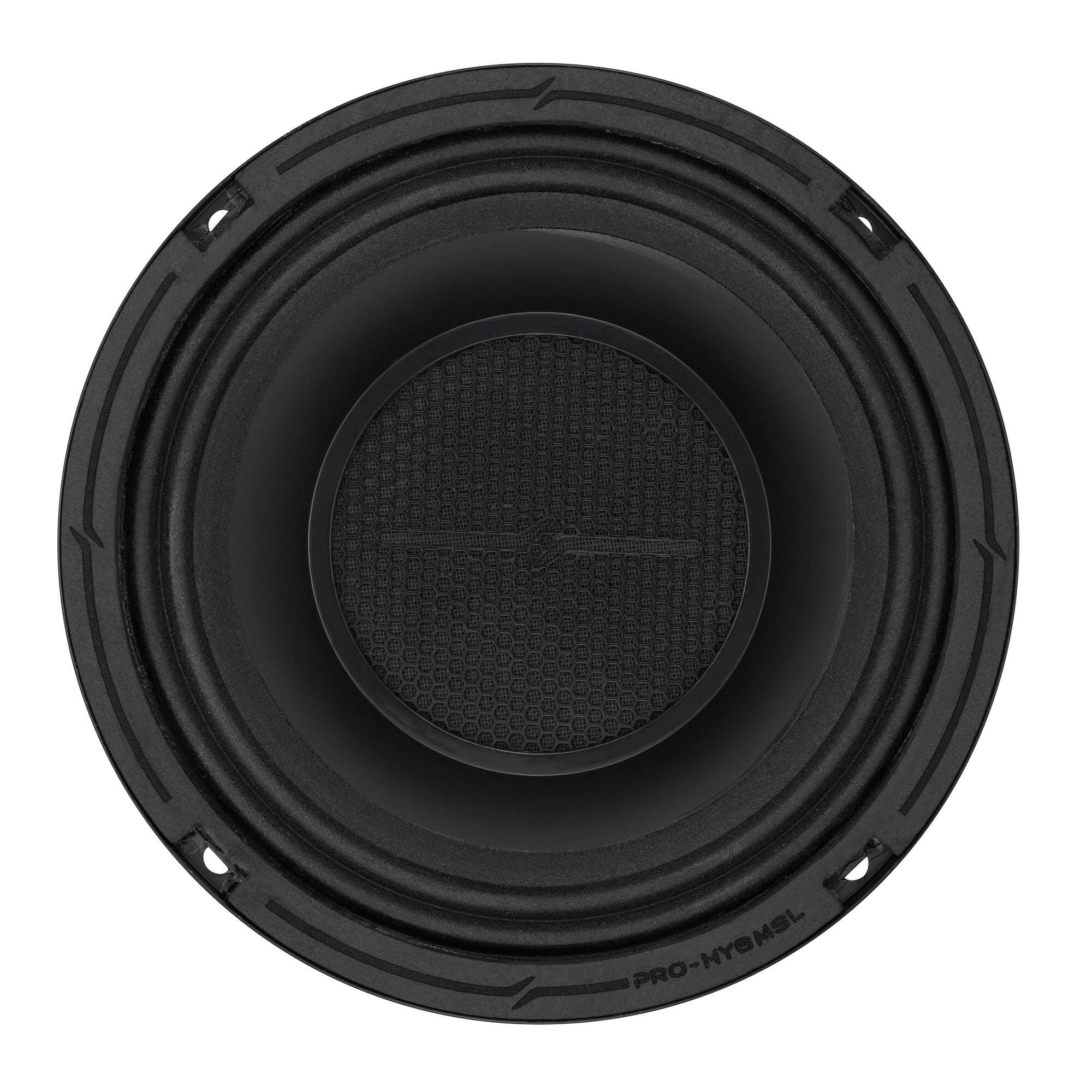 Alt View 3. DS18 Audio - PRO-HY 6.5" 2-way Coaxial Shallow-Mount Mid-Range Speaker with Built-in Driver and Grille, 150W RMS 8-Ohm.