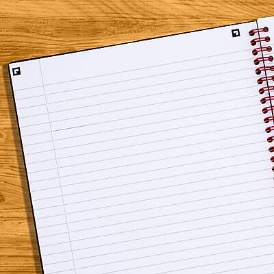 Alt View 3. Black n' Red - 1-Subject Professional Notebooks, 5.88" x 8.25", Wide Ruled, 70 Sheets - Black.