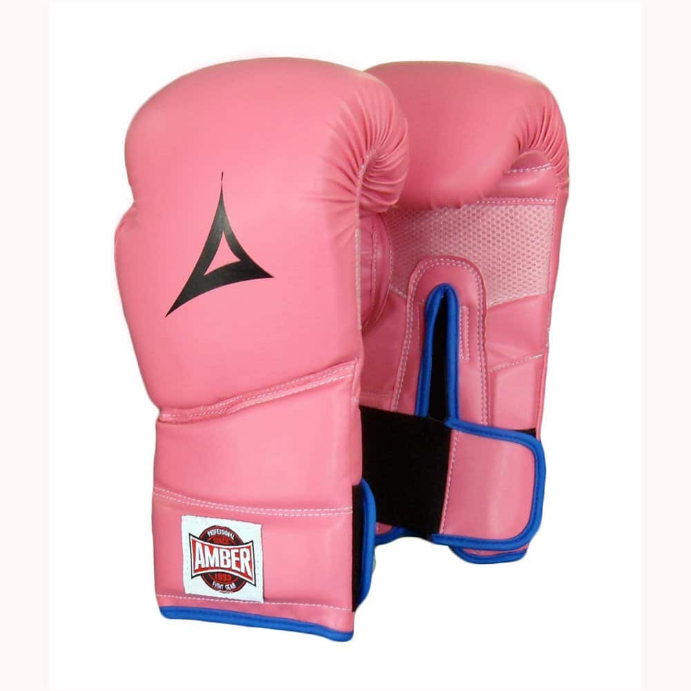 Amber Sporting Goods - Classic Pro Style Training Gloves, Hook & Loop Closure, Secure Fit, Maximum Protection & Durability, 16oz - Pink