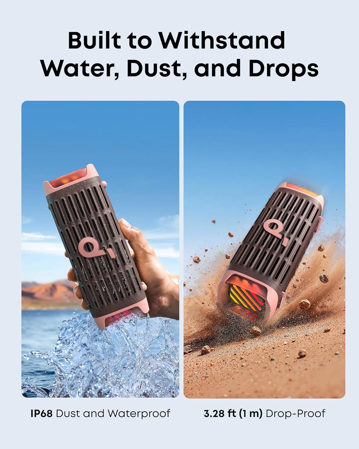 Built to Withstand Water, Dust, and Drops

IP68 Dust and Waterproof

3.28 ft (1 m) Drop-Proof