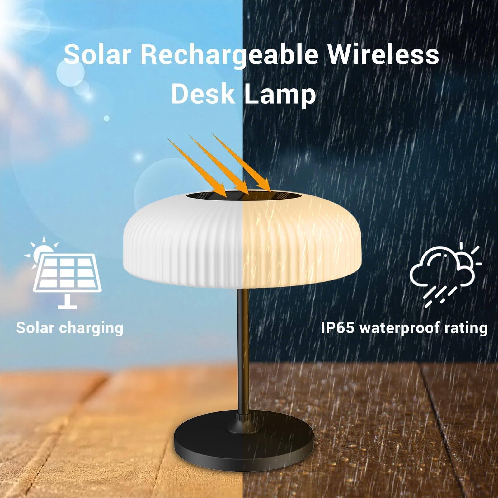 Dazzling Pops Solar Outdoor Table Lamp Waterproof Shower Lamps Light ...