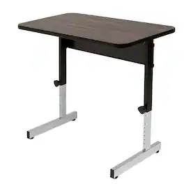 Hivvago - Stand Up Desk Adjustable Height Sitting Standing Writing Table in Walnut - Dark Brown