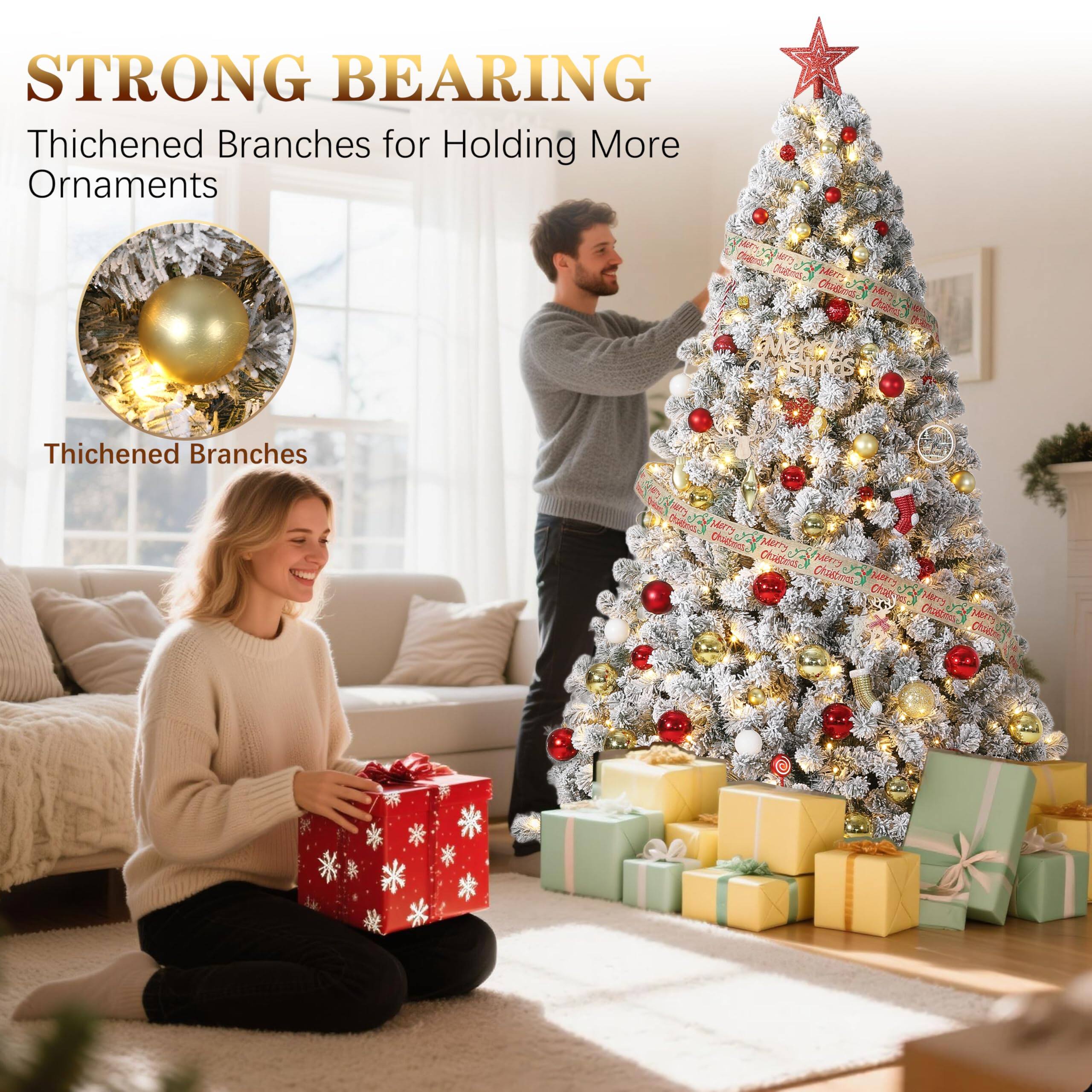 STRONG BEARING  
Thickened Branches for Holding More Ornaments  

Thickened Branches