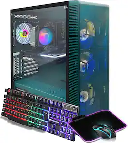 STGAubron - Gaming Desktop PC, GeForce RTX 3060 Ti 8G, Ryzen 7 5700X up to 4.6G, 32G DDR4, 1T SSD, WiFi 6, BT 5.0, Win11H - Green