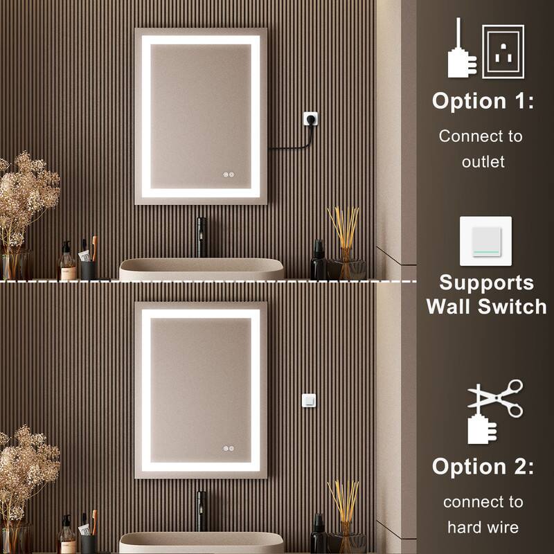 Option 1: Connect to outlet  
Supports Wall Switch  
Option 2: connect to hard wire