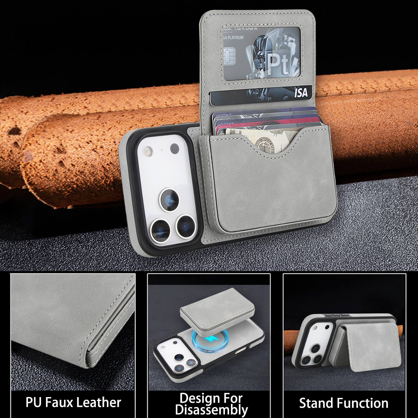 FNS LA PLATINUM Pt ISA S PU Faux Leather Design For Disassembly Stand Function