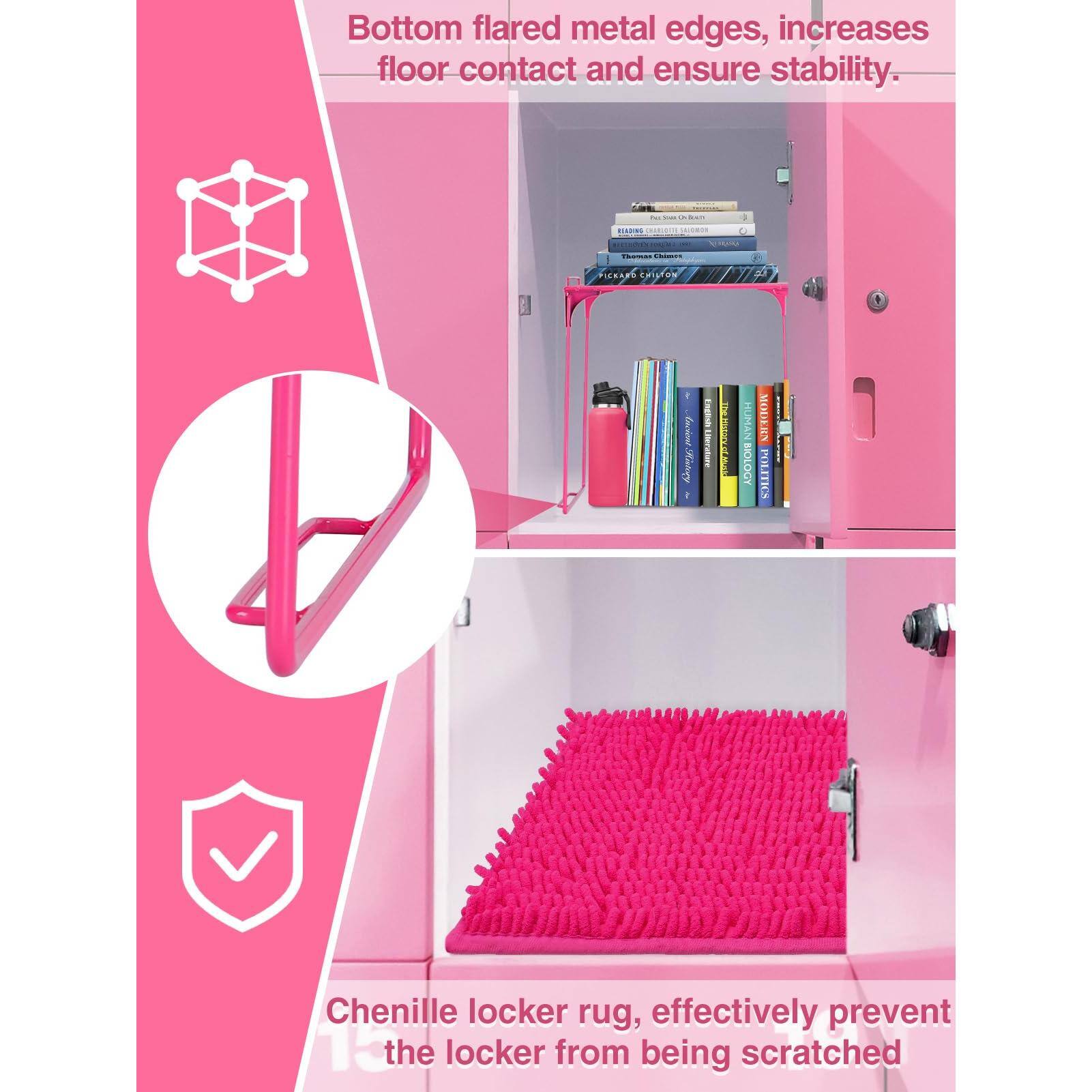 Bottom flared metal edges, increases floor contact and ensure stability.

Chenille locker rug, effectively prevent the locker from being scratched.