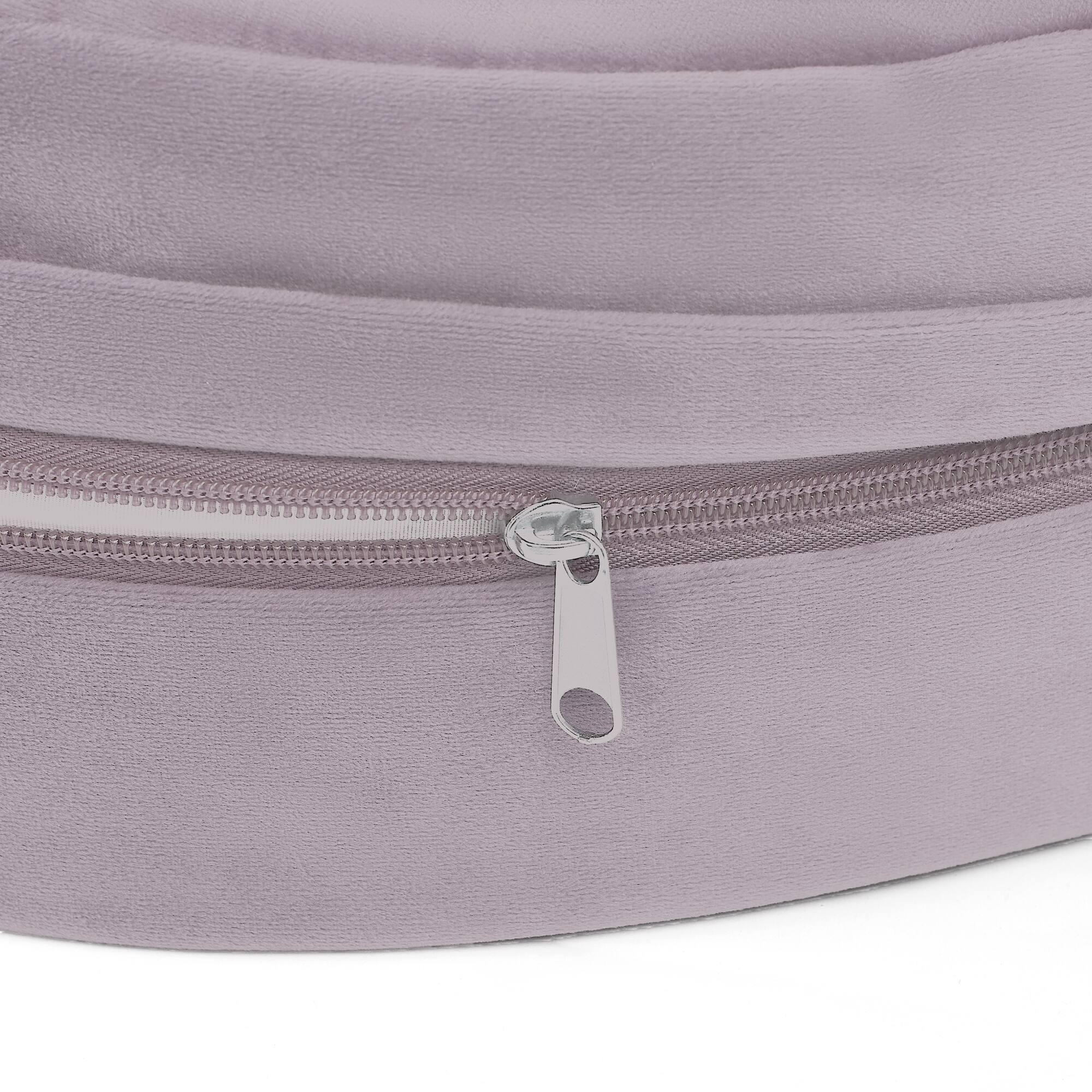 Left. Sweet Home Collection - Meditation Cushion, Round Yoga Pillow with carrying handle - Lavender.