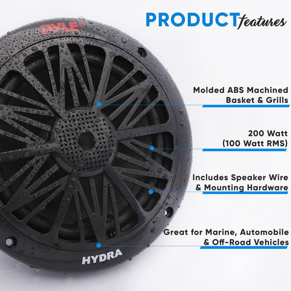 **PRODUCT features**

- Molded ABS Machined Basket & Grills
- 200 Watt (100 Watt RMS)
- Includes Speaker Wire & Mounting Hardware
- Great for Marine, Automobile & Off-Road Vehicles