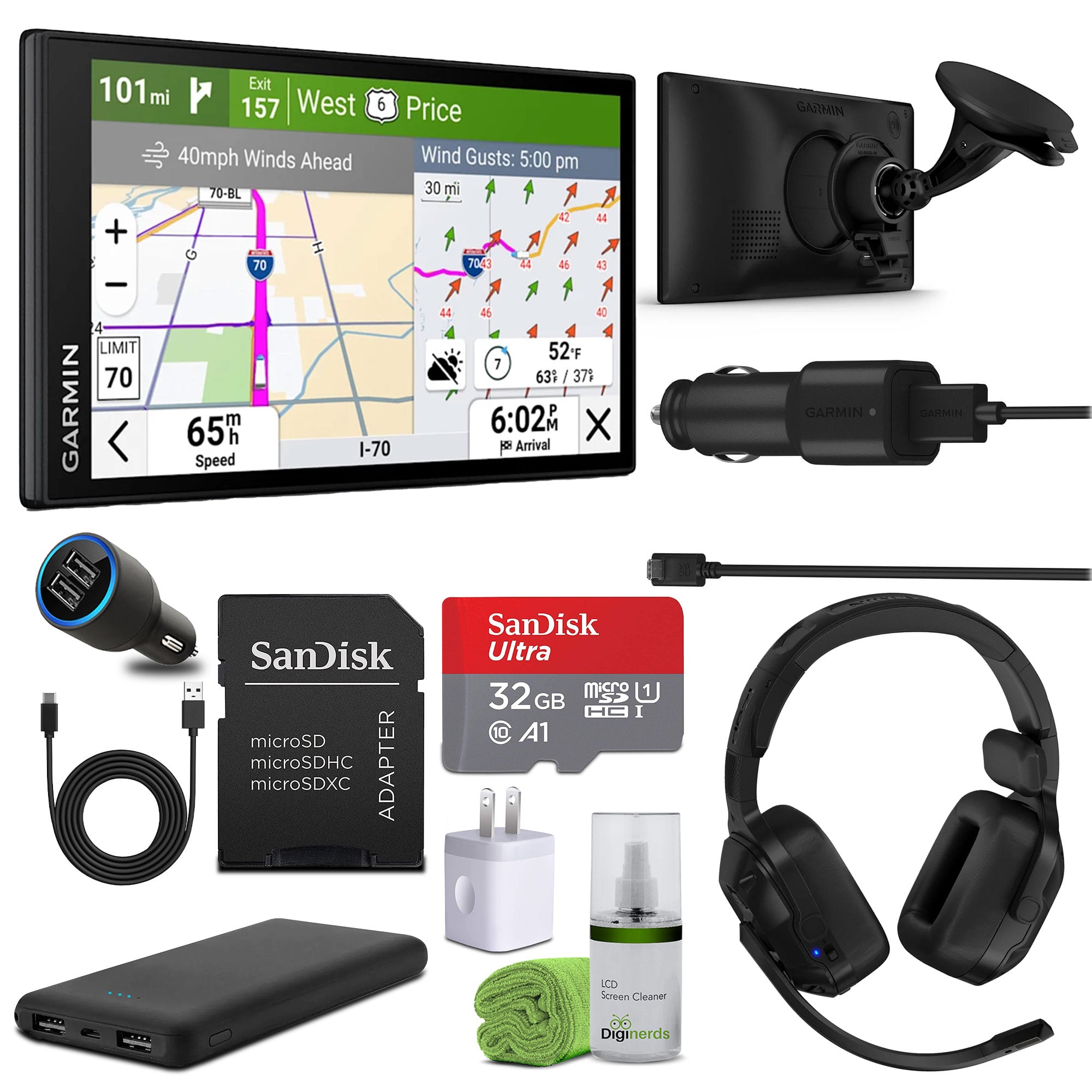 Garmin - Dezl OTR620, Large, Easy-to-Read 6” GPS Truck Navigator Bundle - Black
