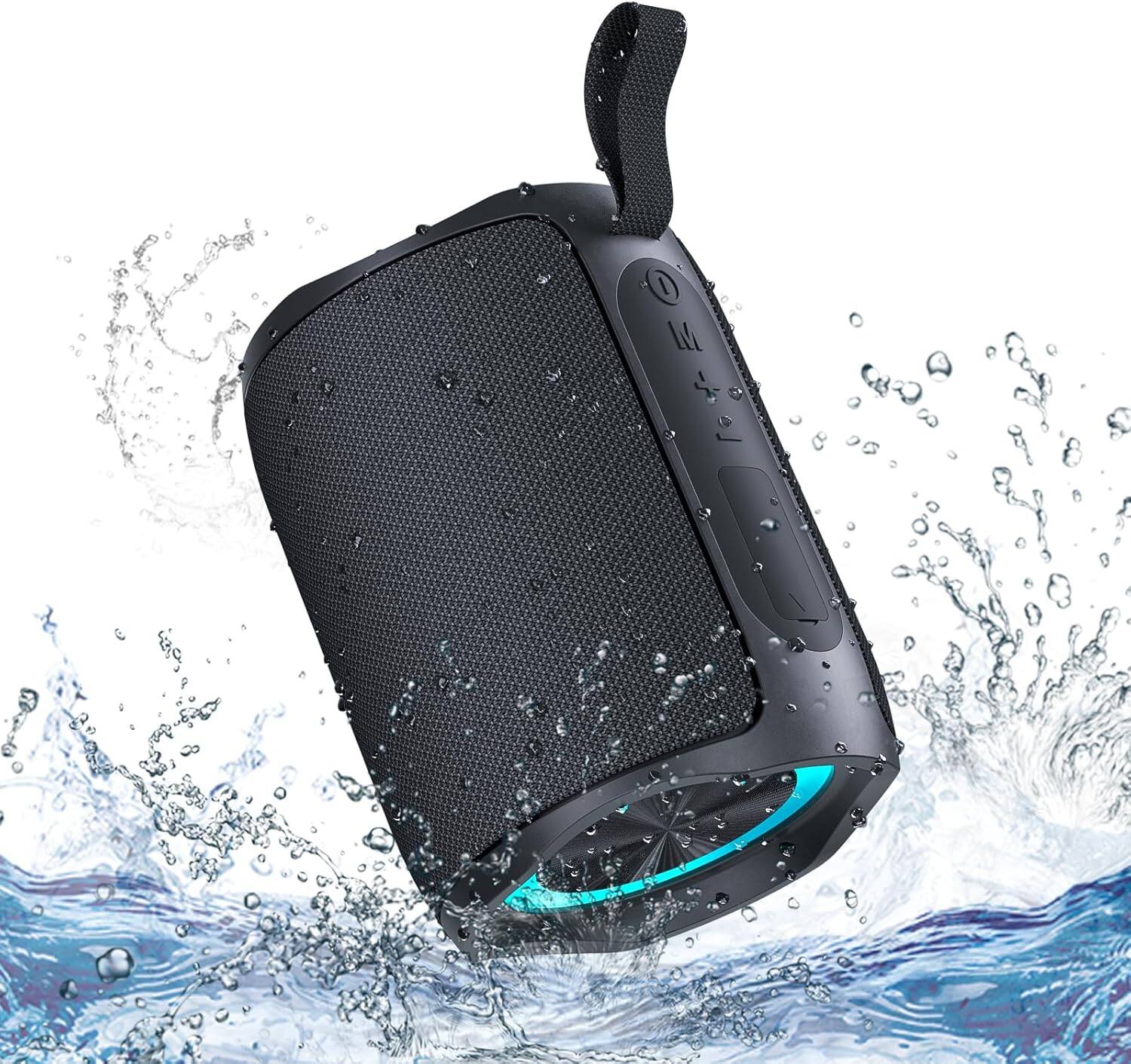 Front. Stamp n Camp - Speaker, Portable Wireless Speaker Waterproof IPX5 Bluetooth 5.3 Speakers Loud Stereo Sound with LED Light TWS Suitable.