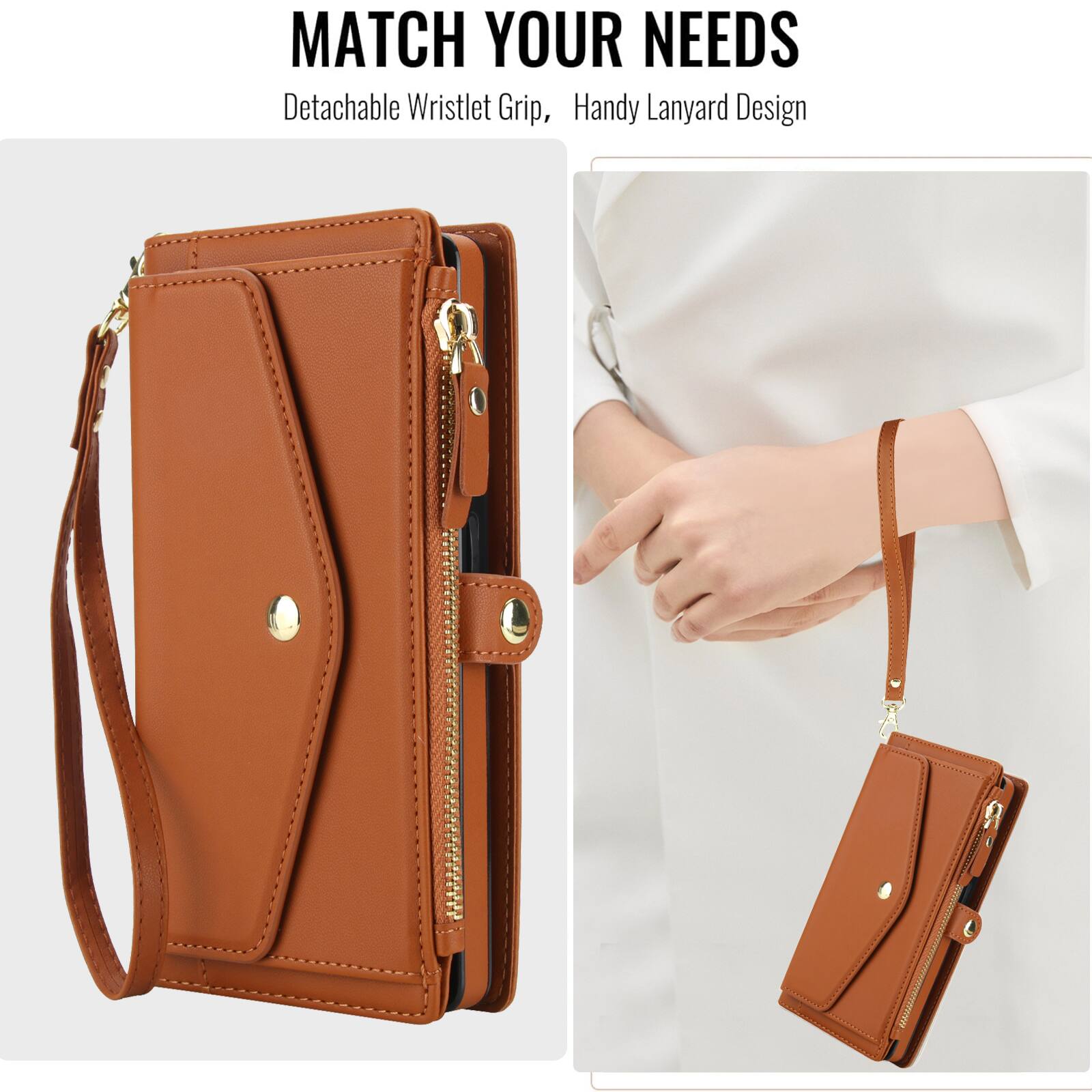 MATCH YOUR NEEDS  
Detachable Wristlet Grip, Handy Lanyard Design