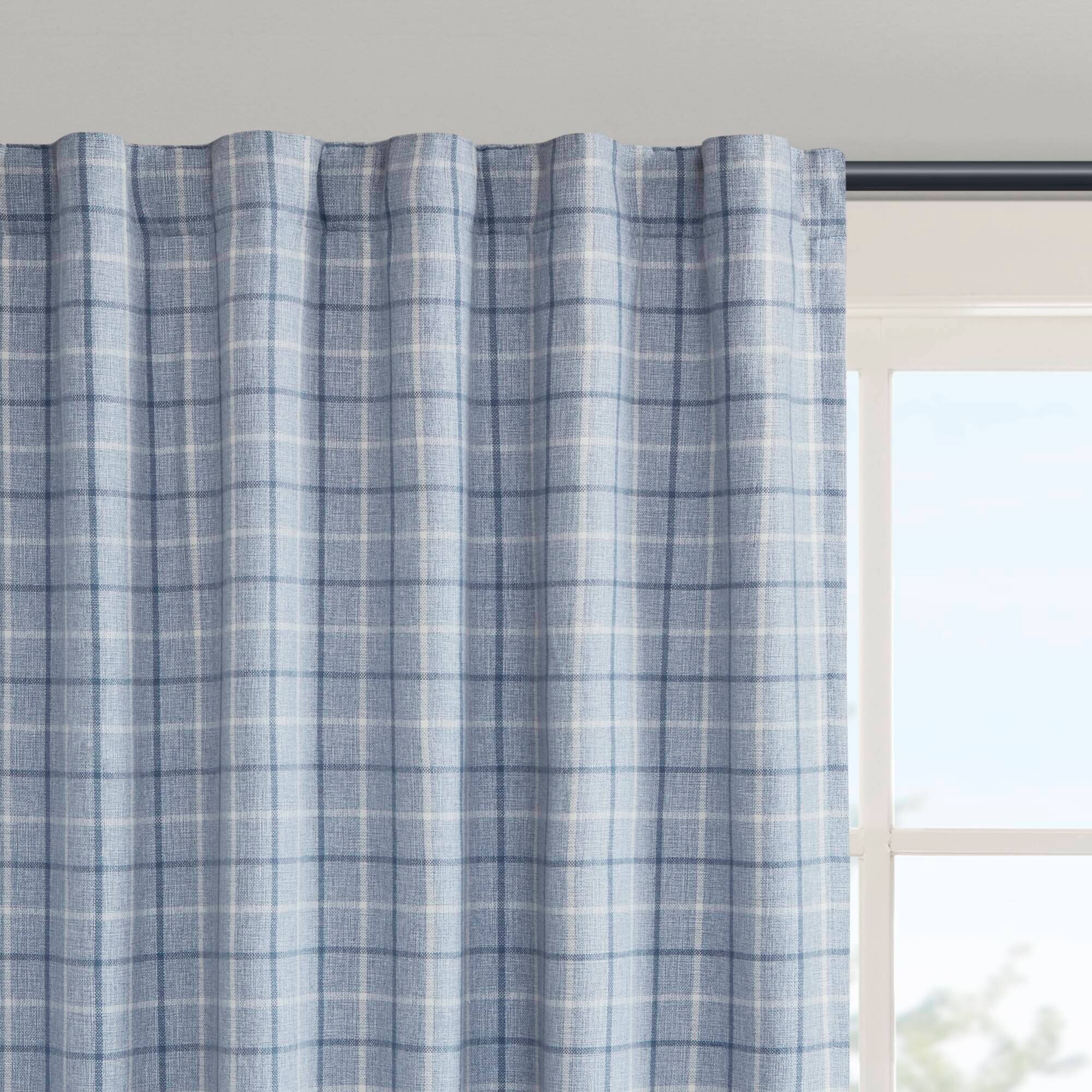 Alt View 6. BreeBe - 1PC 50x95' Plaid Rod Pocket and Back Tab Curtain Panel with Fleece Lining - Multi.