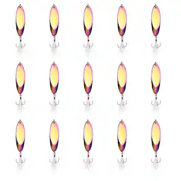 Unique Bargains - Fishing Spoons Lures, Metal Saltwater Treble Trout Lures Jigging Spoon with Treble Hooks Spinner 15pcs 1/2 oz - Colorful